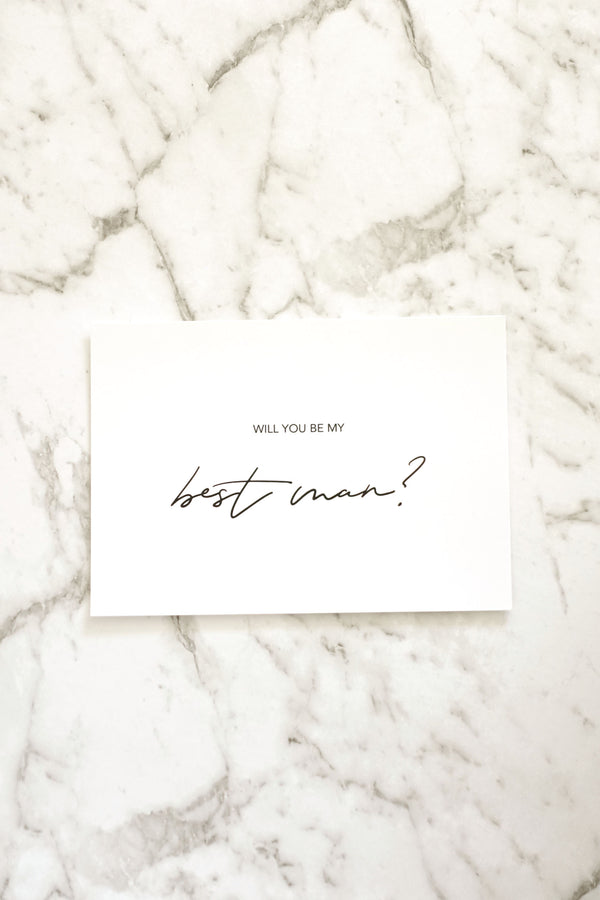 Best Man Post Card - Black