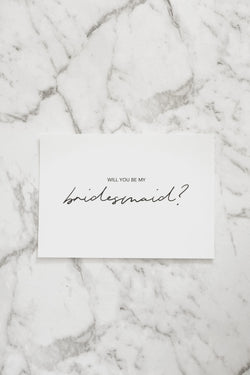 Will you be my bridesmaid Post Card - Black