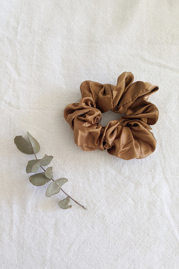 Satin Scrunchie Brown