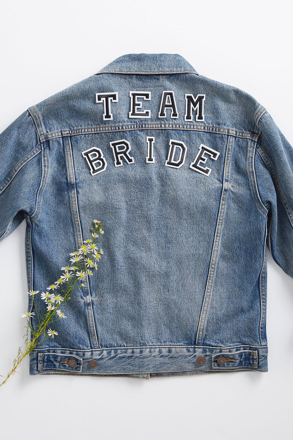 Team Bride Set - Iron On Letters Black