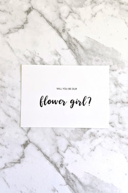 Will you be my Flower Girl Post Card - Black