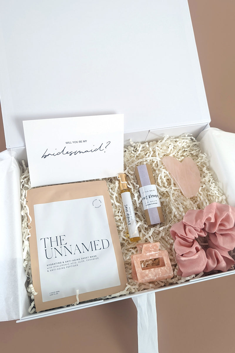 Classic Bridesmaid Gift Box with Black Ribbon - Large - Style 2