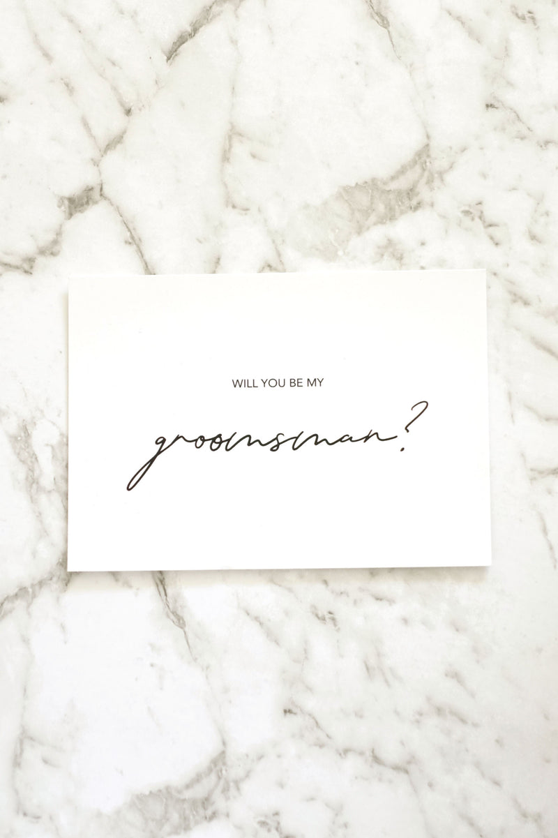 Groomsman Post Card - Black