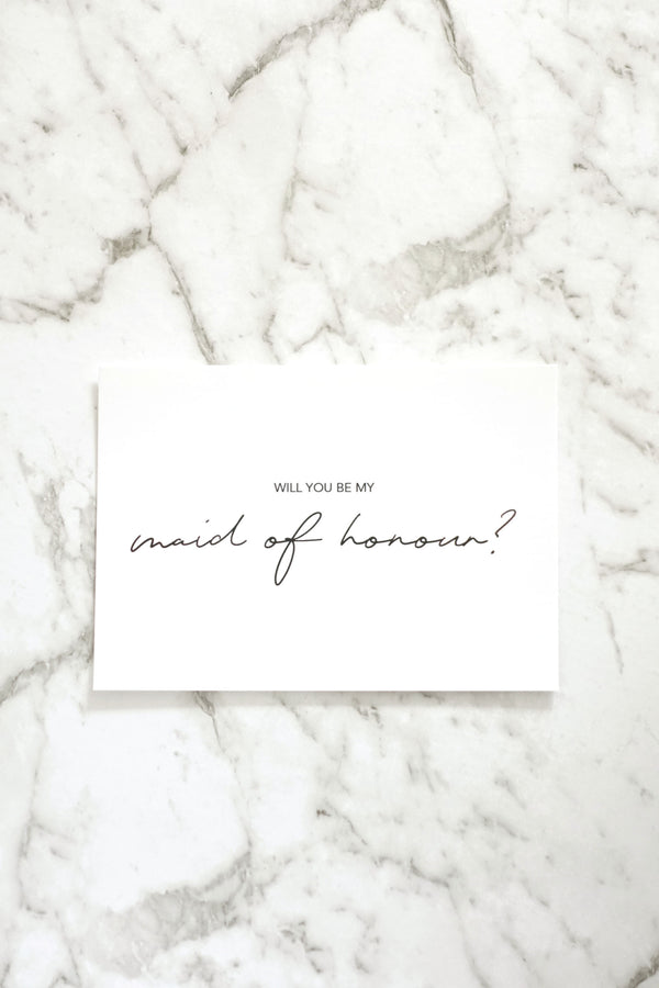 Will you be my maid of honour Post Card - Black