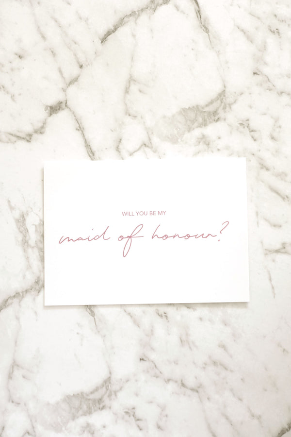 Will you be my maid of honour Post Card - Pink
