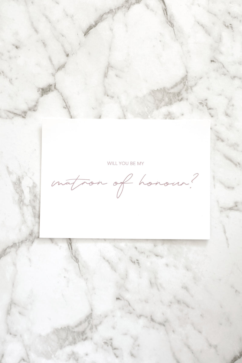 Will you be my Matron of Honour Post Card - Pink