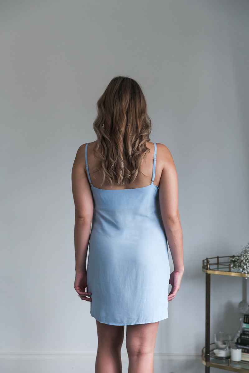Sena Slip Dress in Powder Blue