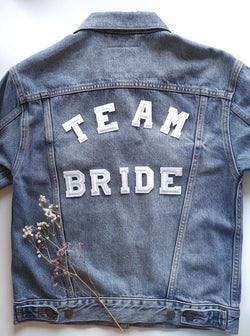 Team Bride Set - Iron On Letters White